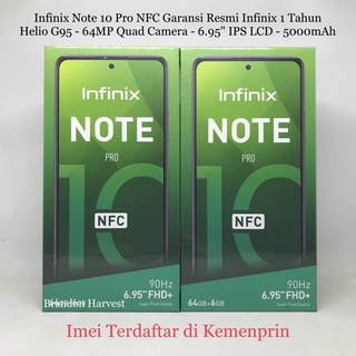 Infinix Note 10 Pro NFC [6GB+64GB - 8GB+128GB] Helio G95 - 64MP Quad Camera Garansi Resmi Infinix