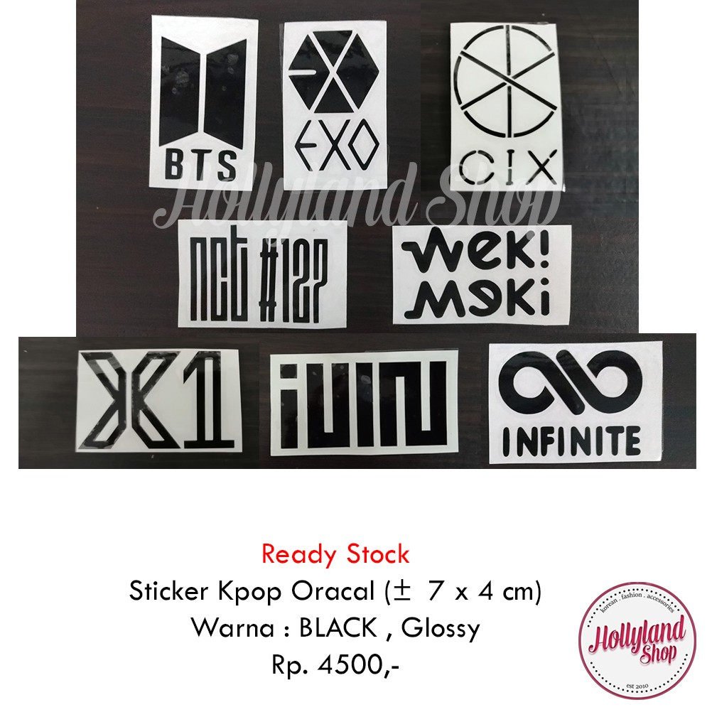 

Sticker Cutting BLACK GLOSSY (3pcs) BTS EXO CIX NCT127 G-idle Unofficial