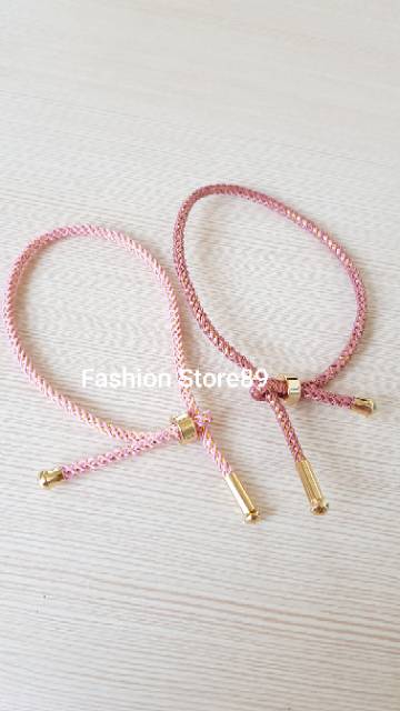 Gelang tali inisial/ gelang charm tali / gelang inisal nama tali titanium import / gelang serut tali