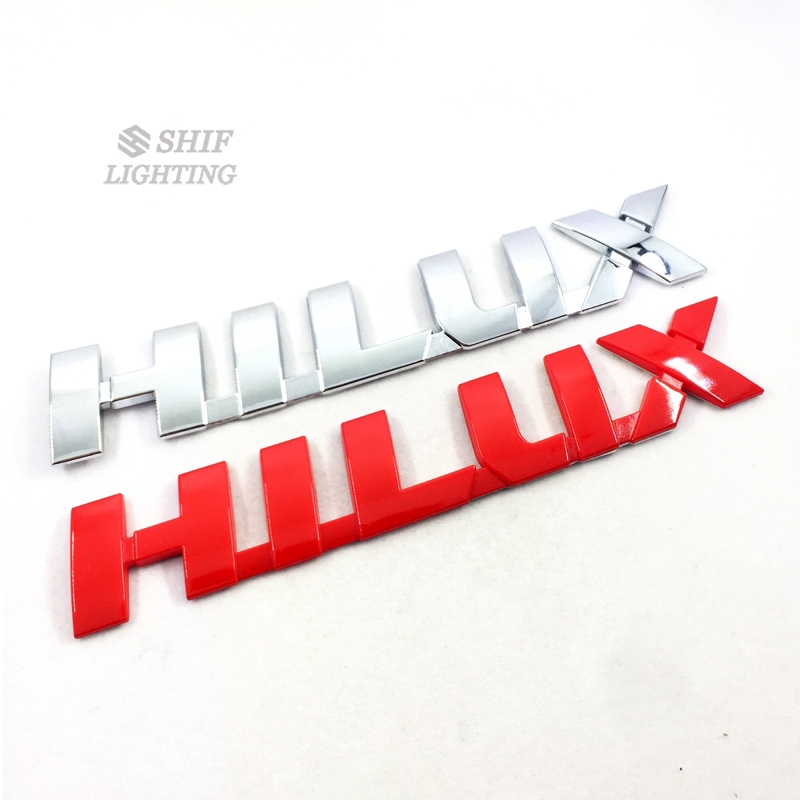 1 x ABS Chrome HILUX Logo Letter Car Auto Side Rear Trunk Emblem Sticker Badge Decal For Toyota