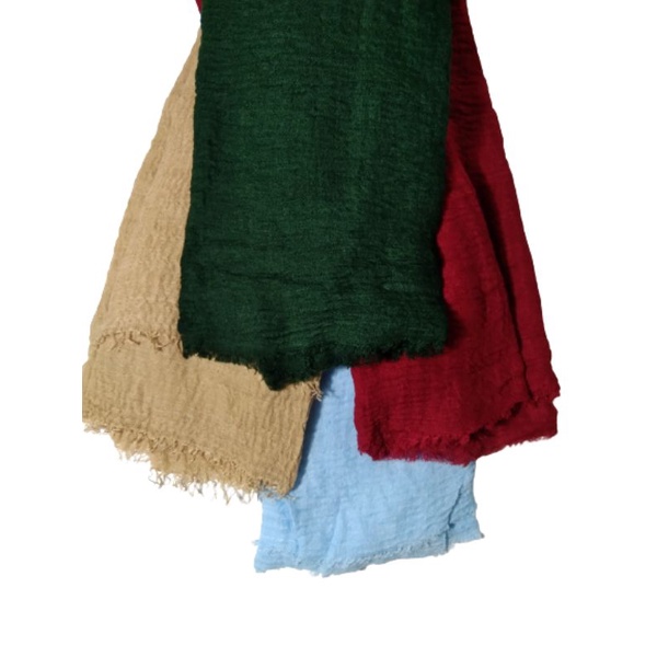 [ 100 x 200 Cm ] Pashmina Crinkle cotton Hijab Pashmina Kusut By Azara