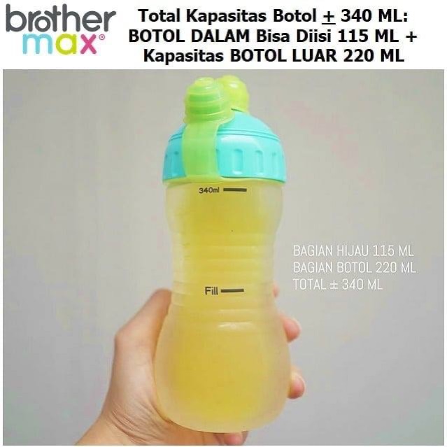 Brother max 2in1 drinks cooler sports bottle - botol minum anak 2in1