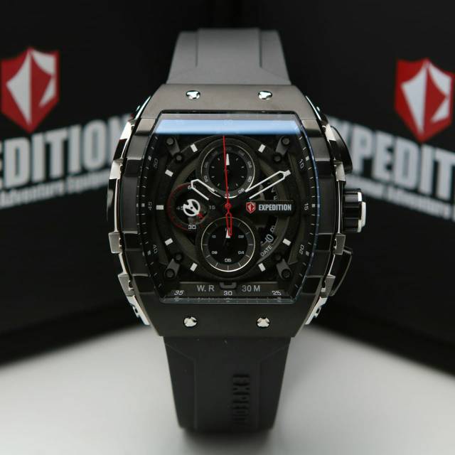 JAM TANGAN PRIA EXPEDITION EXP6782 6782 CASE SILVER BLACK ORIGINAL