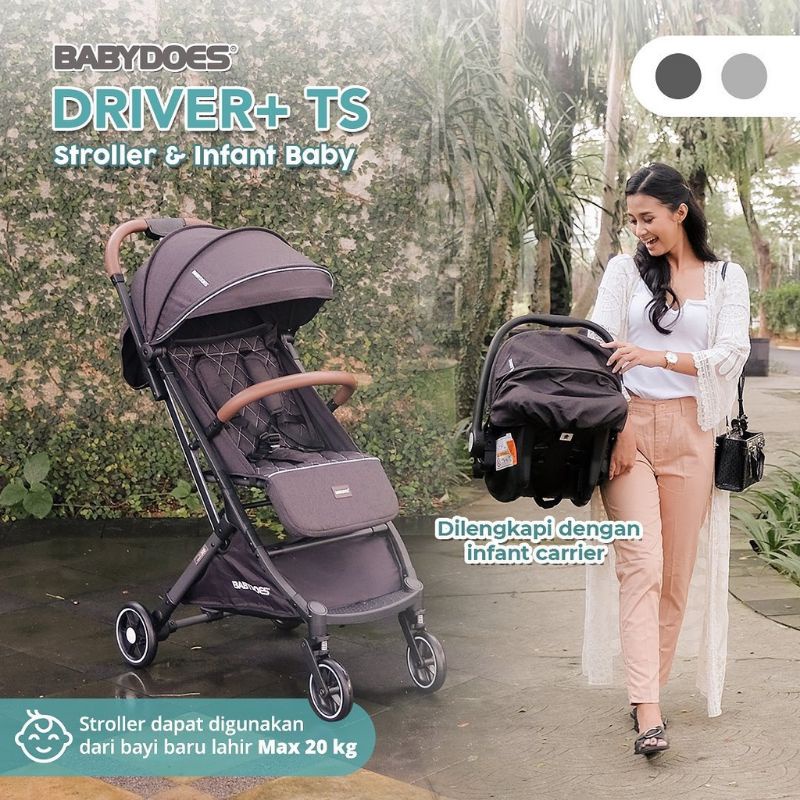 Stroller + Car Seat Babydoes Driver+ TS Travel System 2249 Kereta Dorong Bayi Cabin Size