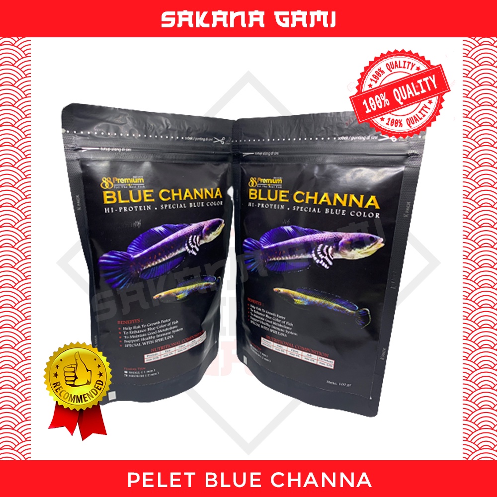Pelet Premium Blue Channa 100gr Pakan Chana Cana Andrao Pulchra - 2mm