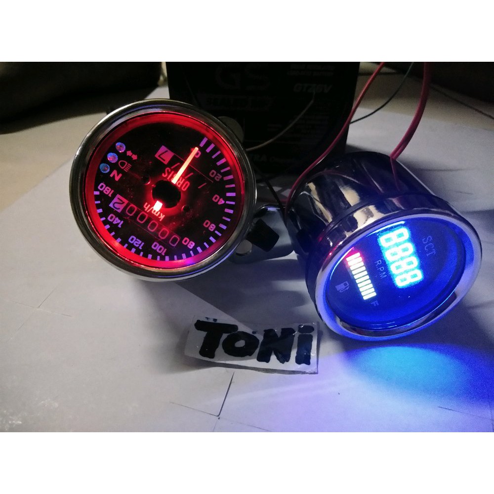 spido meter amper bensin rpm kilometer indikator  bulat untuk rx king vixion gl pro mio fino fi va