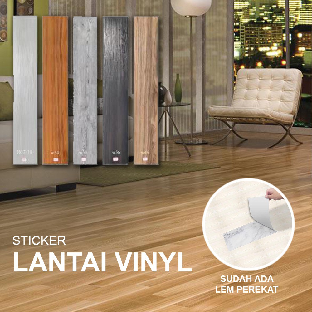 Vinyl Stiker Lantai Kayu Vynil Lantai Premium 91,5 x 15 CM