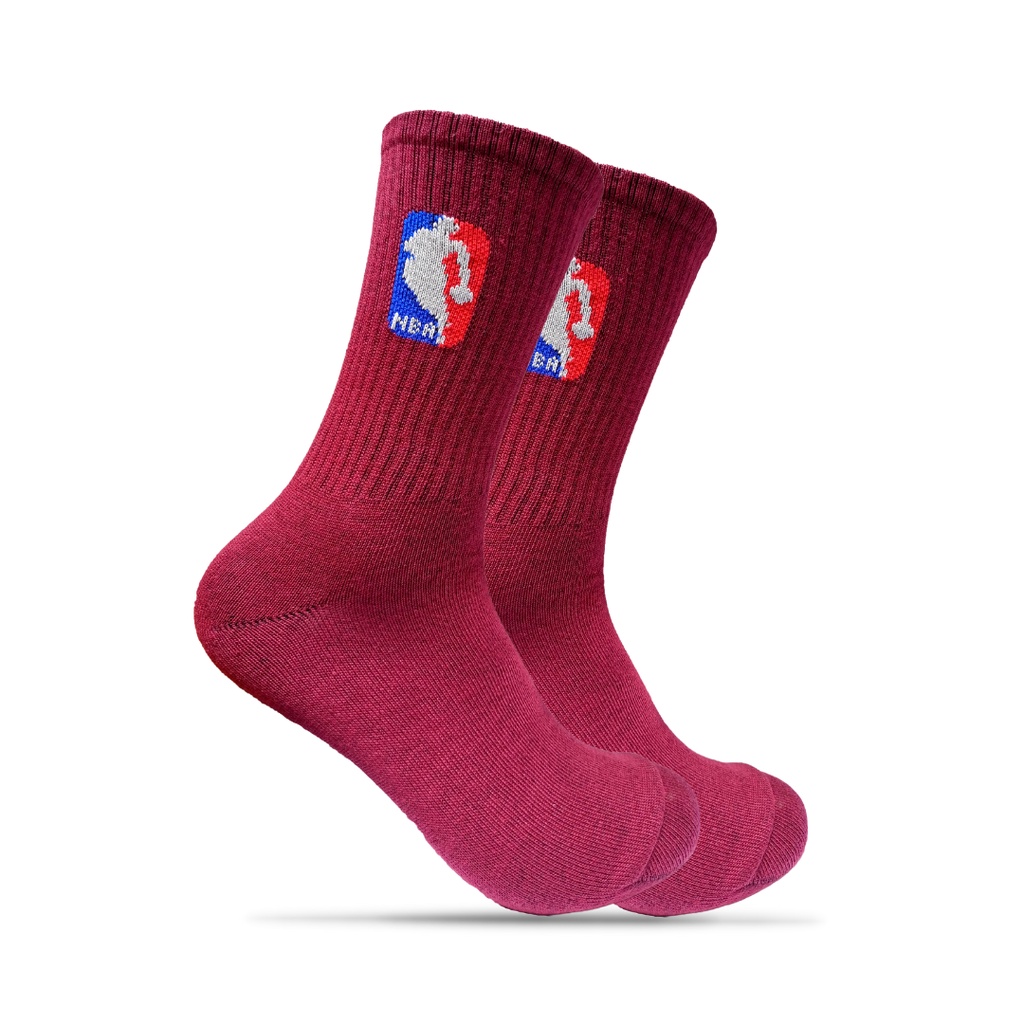 Kaos Kaki Oldschool - Kaos Kaki Olahraga Motif NBA Merah Maroon - The Muds Official