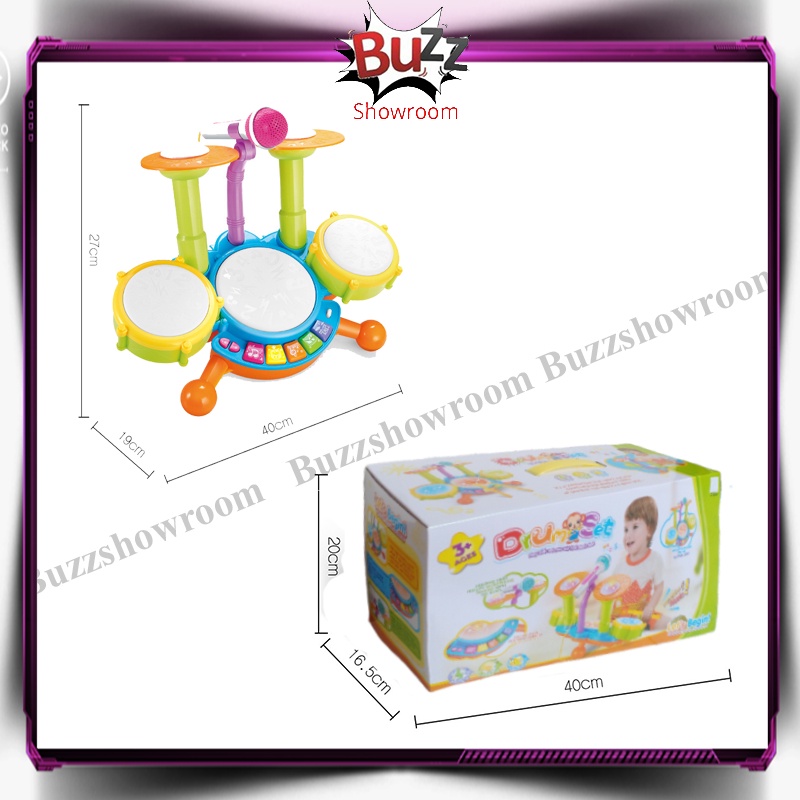 Baby Drum Set Mainan Anak Jazz Drum Set Bayi Electric Music Mic