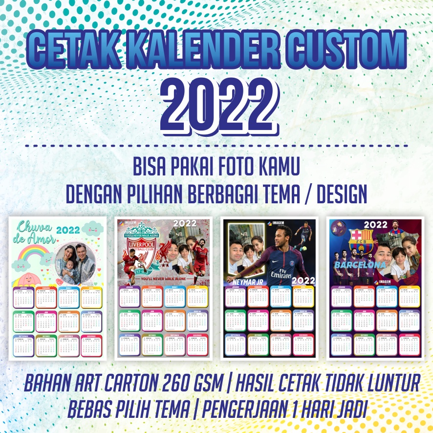 

CETAK KALENDER 2022 FOTO CUSTOM GAMBAR KARAKTER - PART 4