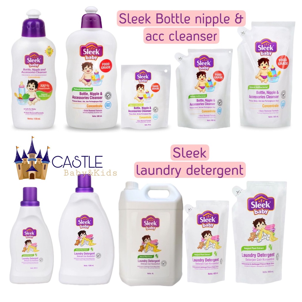 Sleek Baby Bottle Nipple Cleanser - Laundry Detergent - Botol - REFILL - 70ML 150ML 450ML 500ML 900ML 1200ML