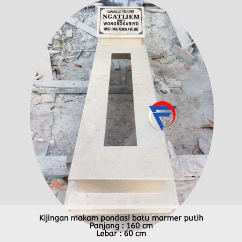 Kijingan makam pahlawan marmer putih