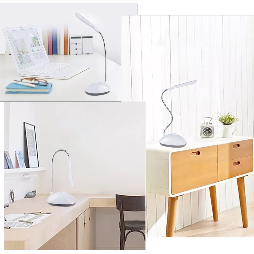 Lampu Meja Fleksibel Meja Hemat Energi Adjustable Eye-caring Lipat Kreatif Lampu Baca Tombol type Control Night Light Tenaga Baterai Gooseneck Desk Lamp LED Pelindung Mata