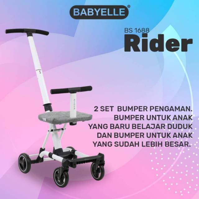 Makassar - Stroller Babyelle Rider Convertible Baby Elle 1688 Board Cabin Size Rider LT 1689