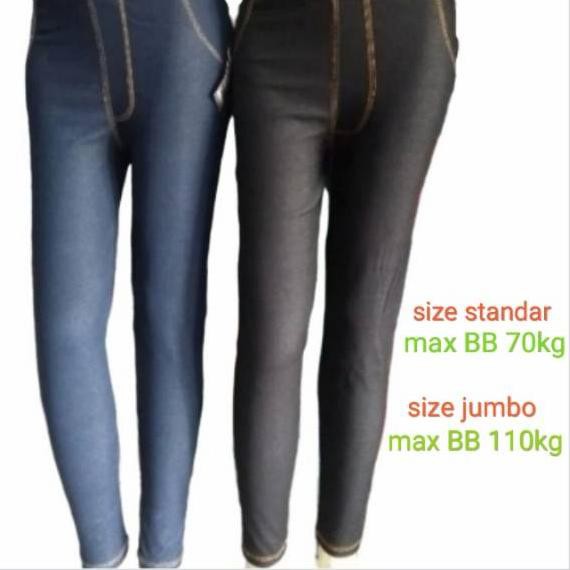 PALING LARIS Celana Legging Levis Panjang Wanita - SIZE Standar dan Jumbo - Bahan Denim Tebal dan
