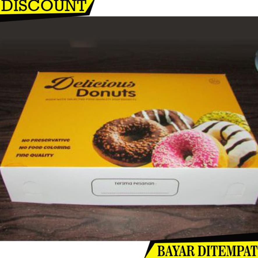 

(BAYAR DITEMPAT) DUS BOX KEMASAN DONAT UK 27 X 18,5 X 5,5 CM FOODGRADE B0895