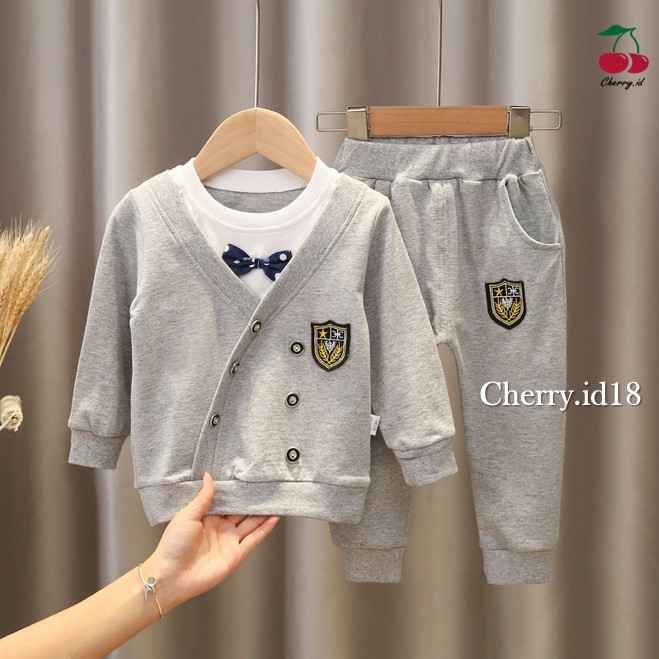 (6Bln-3Thn) COD Setelan Baju Anak Cowok /  Setelan Baju Anak Lengan Panjang Celana Panjang / Setelan Lengan Panjang Anak / Setelan Lengan Panjang Anak Korea / SB24