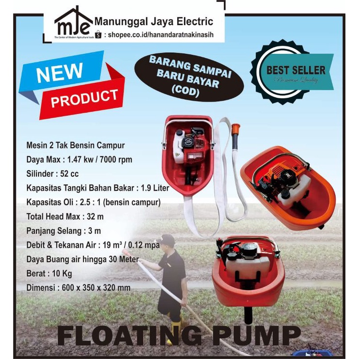 Mesin Siram Brambang 2 Tak Floating Pump Siram Bawang merah