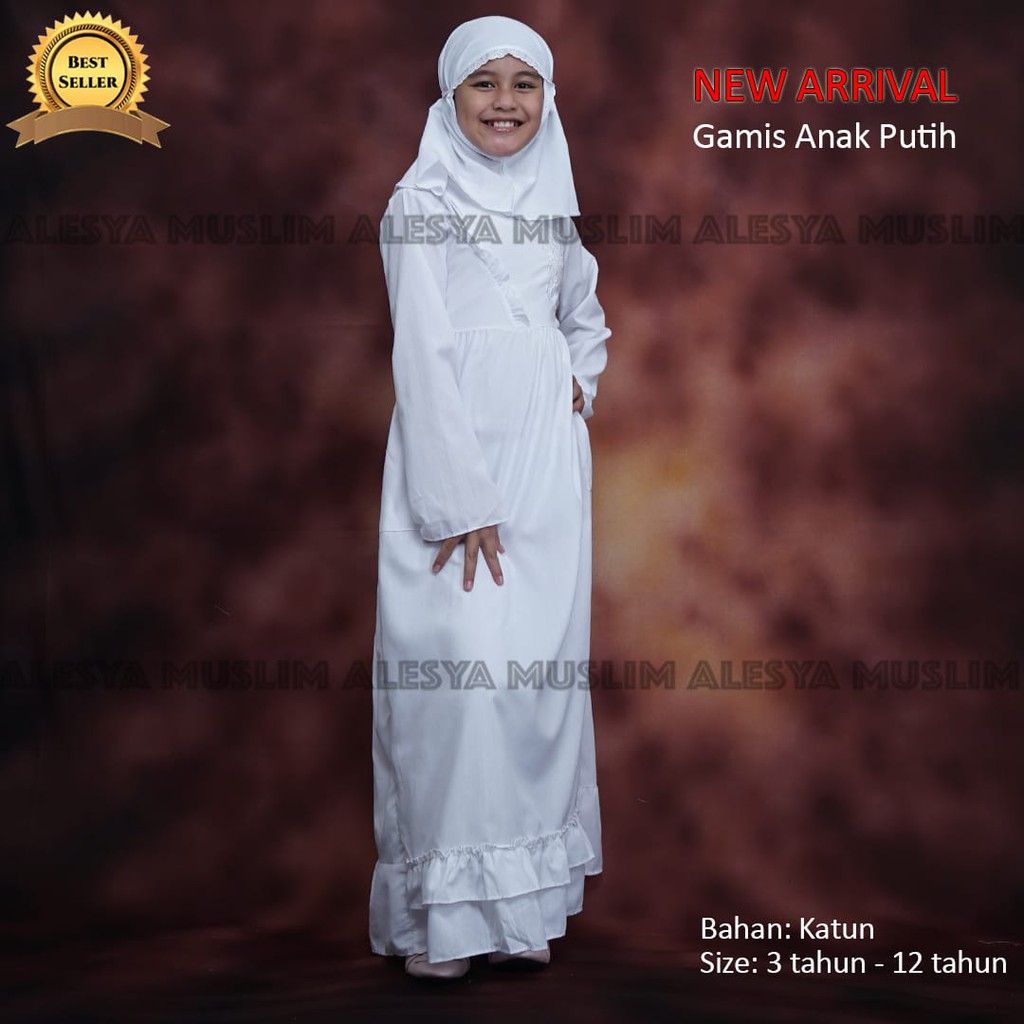 Gamis anak bahan katun/Gamis jilbab anak/bahan bagus berkualitas dani bisa bayar ditempat/COD