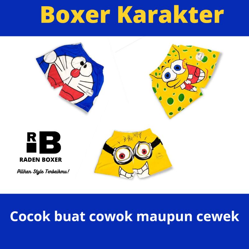 Boxer Karakter Boxer Motif Boxer Gambar Boxer Unisex Boxer Doraemon Boxer Minions Boxer Spongebob Bo
