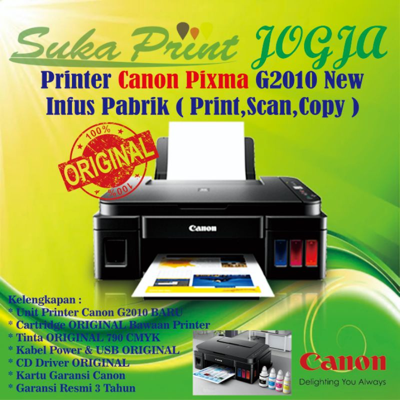 Printer Canon G2010 New Print,Scan Copy Infus Pabrik