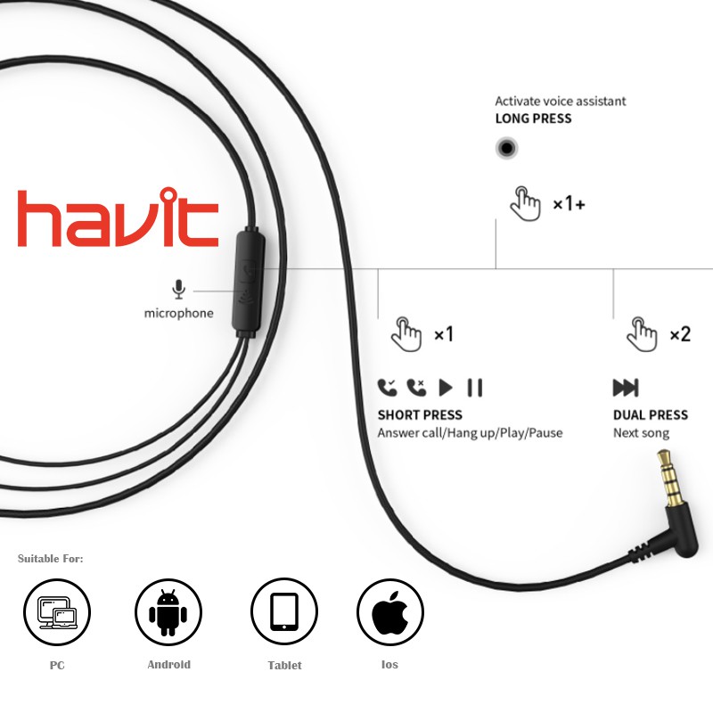 HAVIT Earphone E303P Audio Series - Wired Earphone