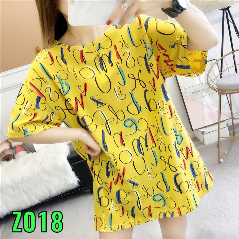 Oversize Tee Tshirt Wanita Model Longgar Motif Font Z018