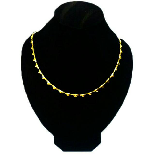 KALUNG TITANIUM EMAS 18K Anti Luntur Rantai LOVE