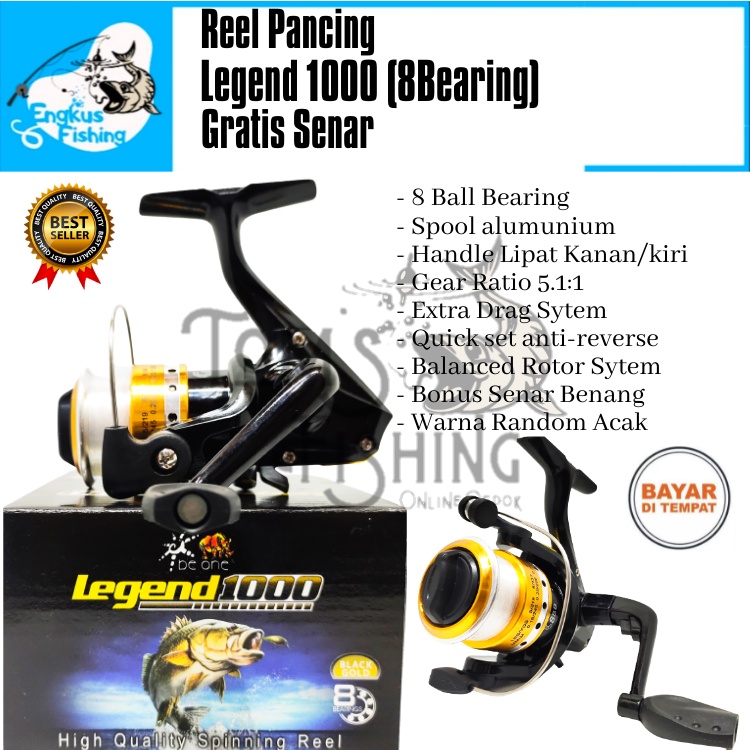 Reel Pancing Be One Legend 1000 (8 Bearing) Bonus Senar Murah - Engkus Fishing