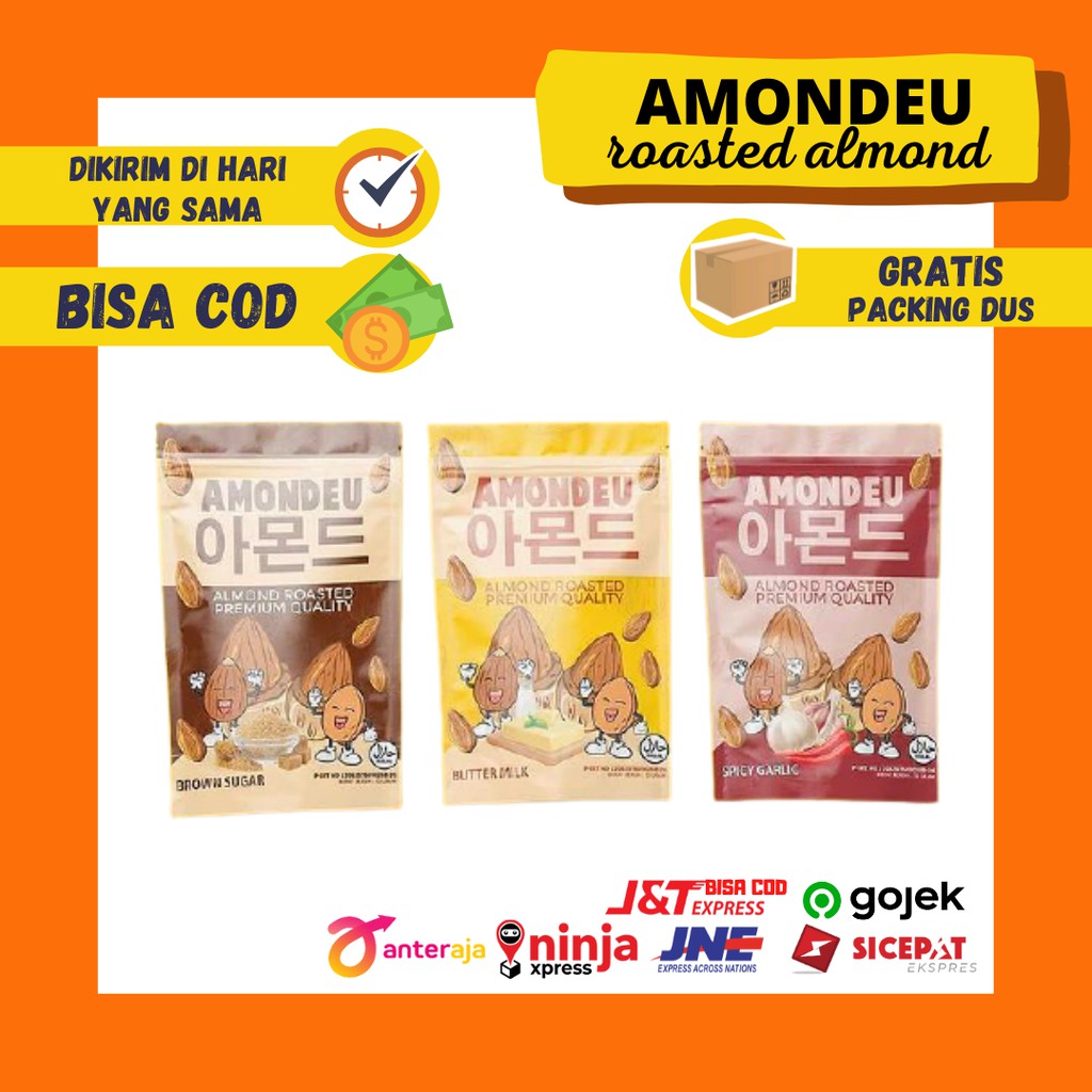 AMONDEU Korean Kacang Almond Roasted Rasa Manis Gurih dari Yummys Almom