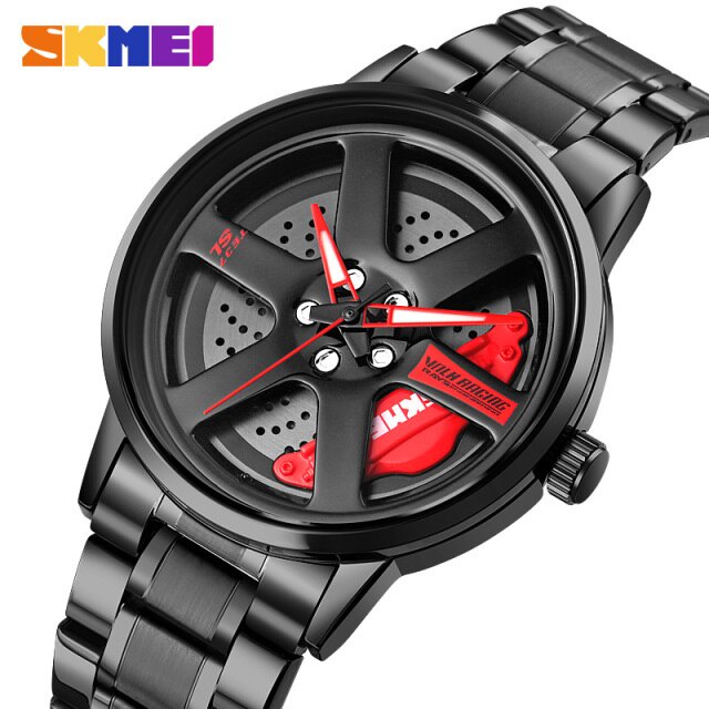 Jam Roda Wheel SKMEI 1787 Analog Pria Stainless Steel Original SKMEINDONESIA