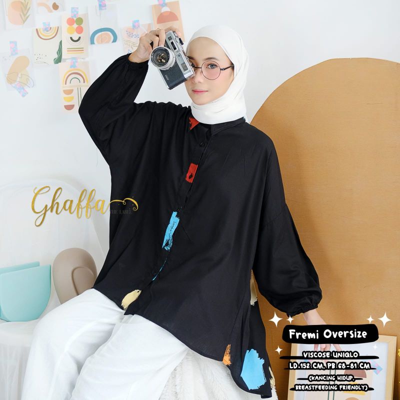 Blouse motif modern / Fremi oversize by ghaffa the label / Blouse muslimah premium