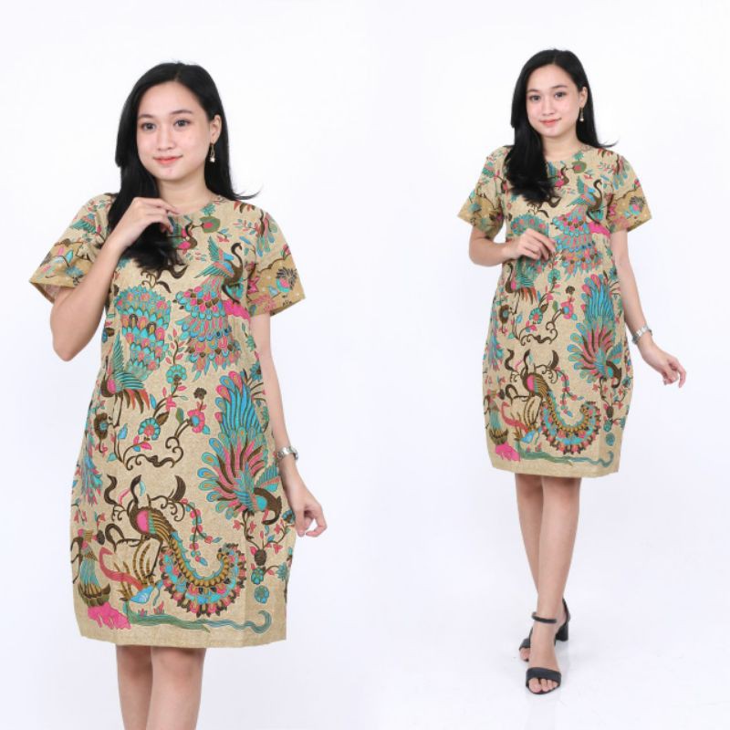 dress batik modern wanita flare murah grosir lace brukat jumbo YUMNA COUPLE