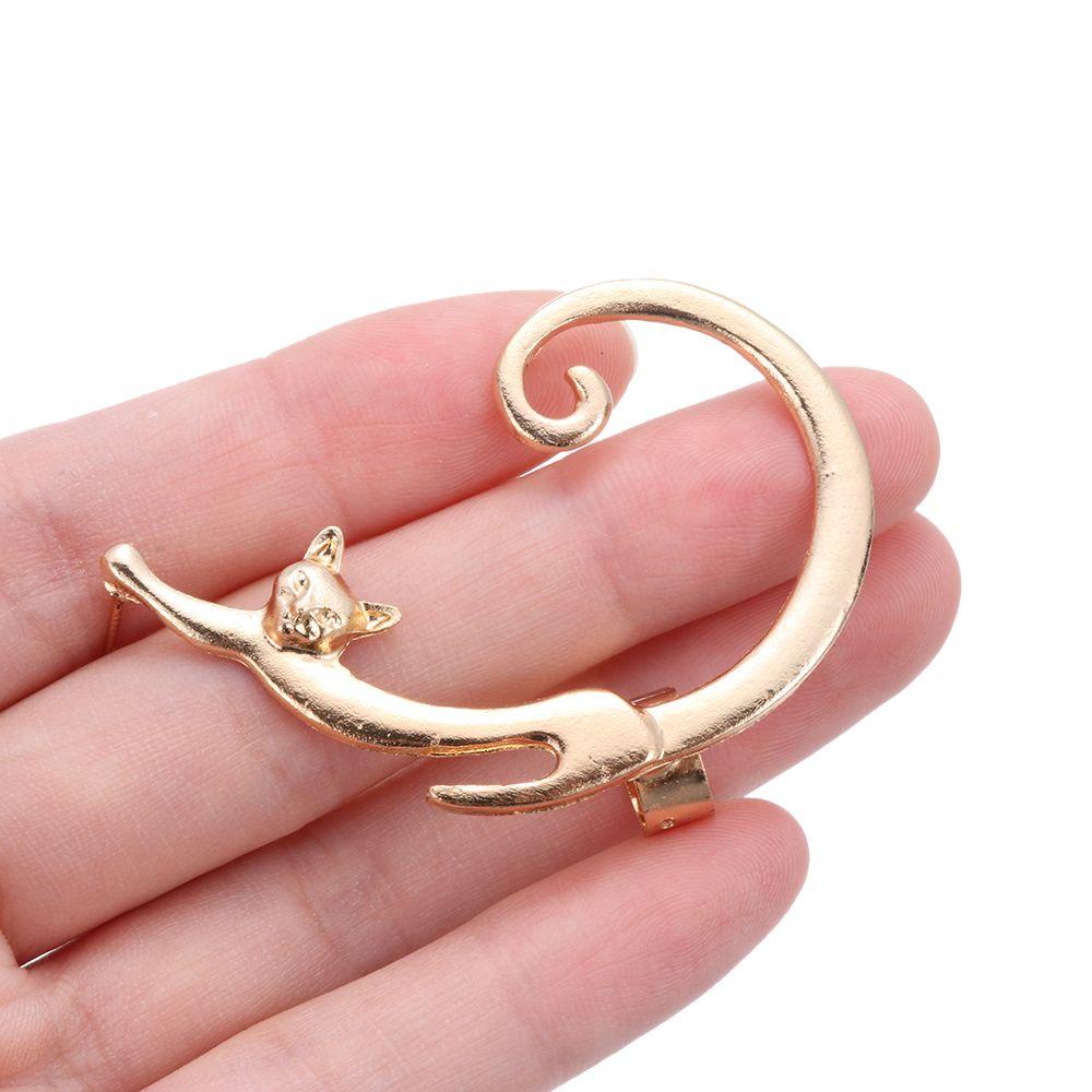 Lily Ear Cuff Klip Alloy Aksesoris Perhiasan Ear Stud Kartun Kucing Stud Earrings