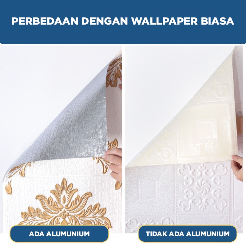 Wallpaper 3D FOAM / Wallpaper Dinding 3D Motif Foam Batik Bunga More High Quality / Wallfoam 3D