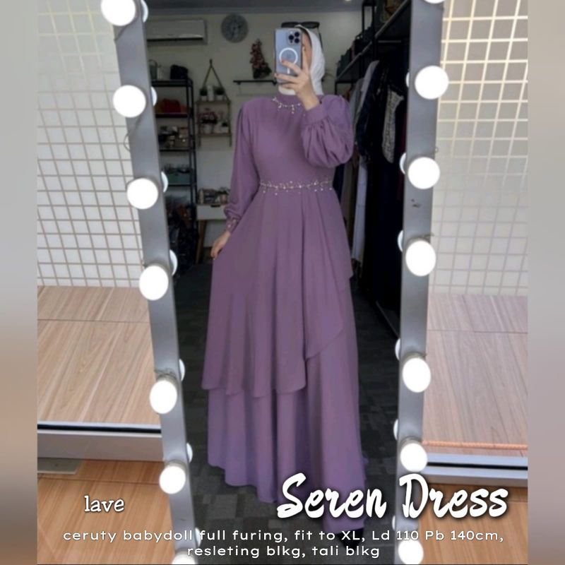 Cod Seren maxy/pakaian wanita/baju muslim/dress pesta/gamis non busui/gamis ceruty/gamis premium/gam