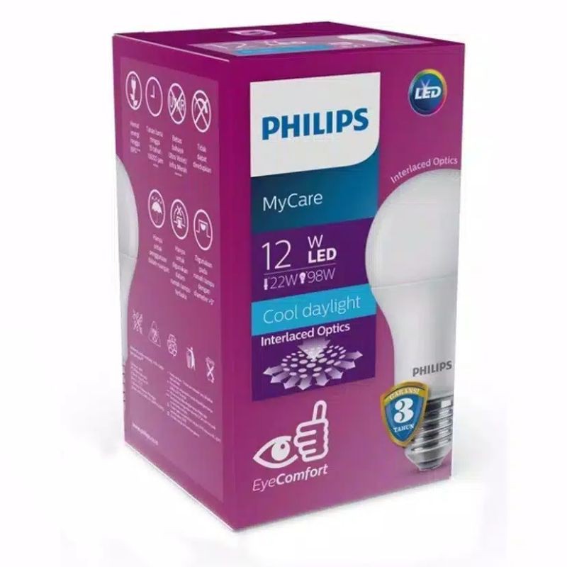 Lampu Led Philips 12 Watt PUTIH My Care 12 W Ganti Dari Philip 13 W Seri Lama