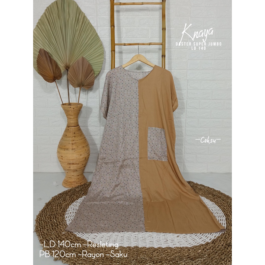 LD 140cm Daster Super Jumbo (42 Motif) (Part 2) dan  Daster Kaftan Viral LD 150cm Ruffle Big Size-Kanaya Coksu