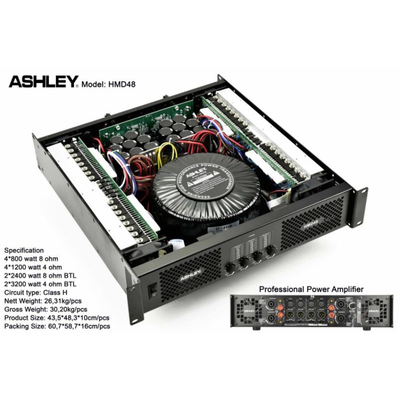 Ashley hmd 48 power amplifier ashley Hmd 48 power 4 ch class H