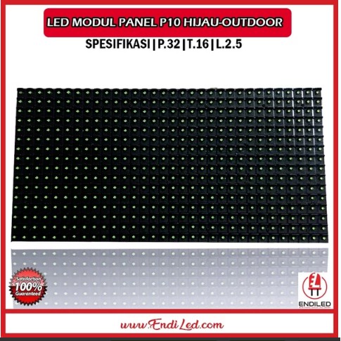 Modul Panel P10 Hijau outdoor