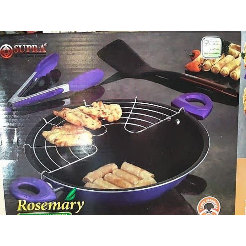 Wajan Supra Wok Set 30cm / Wajan Set Supra Penggorengan Supra Set Murah