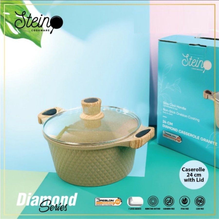 Steincookware Caserolle Diamond 24 cm - Panci Anti Lengket Stein