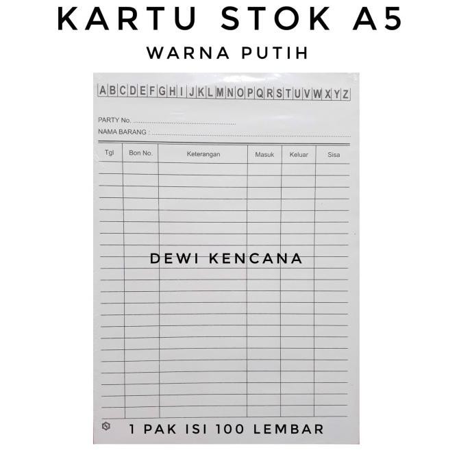 

✨BISA COD✨ Kartu Stok Barang Uk. A5 1 Pak isi 100 Lembar Warna Putih dan Pink