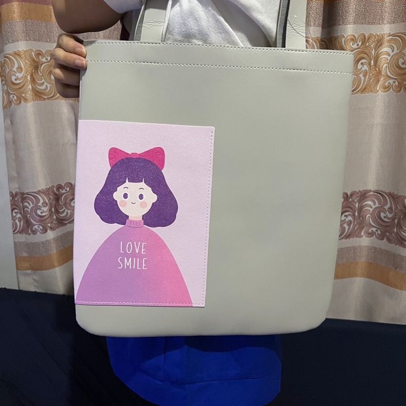 Tote bag wanita bahan kulit sintetis motif karakter totebag miniso totebag perempuan