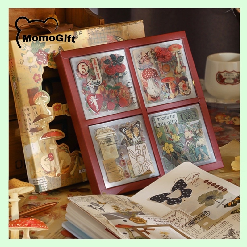 

Sticker Aesthetic Dekor Journal Vintage Motif Bunga 1 Lembar