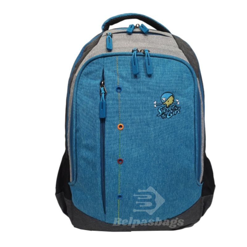 Tas ransel anak remaja perempuan silver girl laptop backpack 90351F