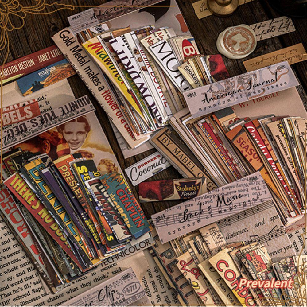 100 Pcs Stiker Strip Panjang Gaya Vintage Untuk Akunting Tangan