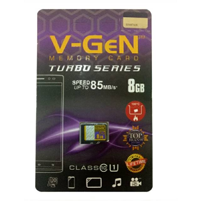 (ORIGINAL 100%)MICRO SD V-GEN 8GB CLASS 10/TURBO NA