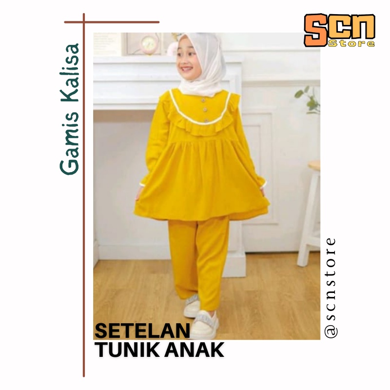 Gamis Tunik Anak 1-12 tahun KALISA // Setelan Tunik Anak // Setelan Gamis Anak