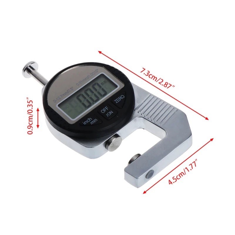 Digital Thickness Gauge Ukur Ketebalan Kertas Plastik Logam Micrometer